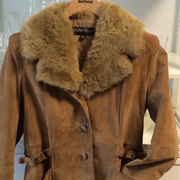 Vintage BoHo Suede Leather Coat Removable Lining - Picture 5 of 13